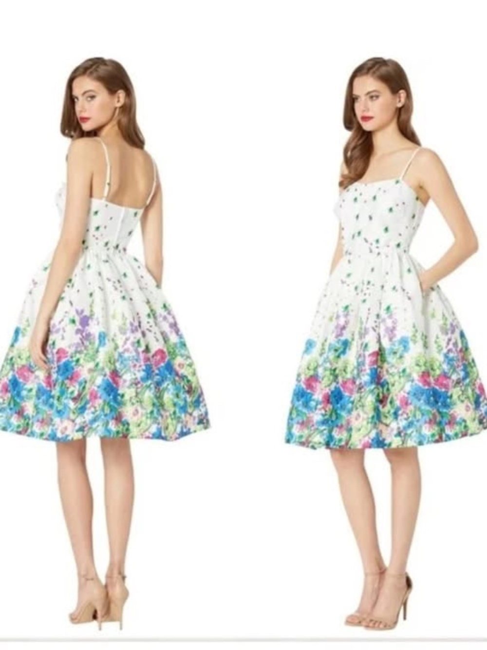 Unique vintage S Darcy swing dress floral print fit and flare
